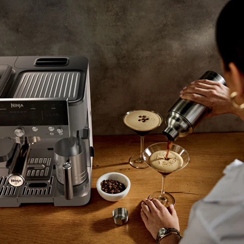 Ninja Luxe Café Premier Espresso Machine with Frother & Coffee Grinder - Gunmetal - Only at Best Buy