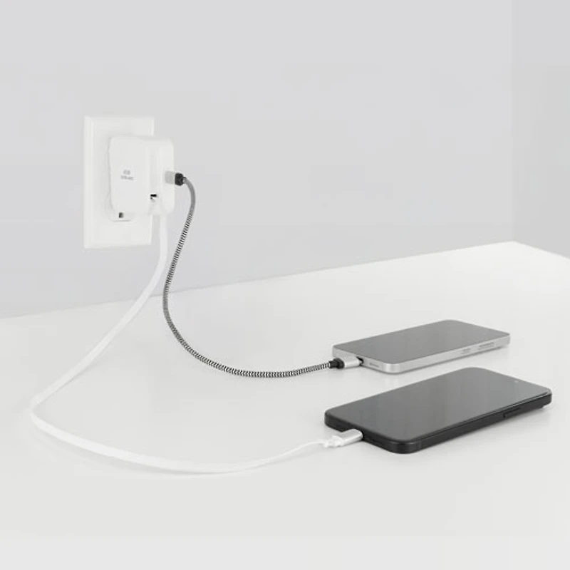 Chargeur mural USB-C PD de 45 W avec câble rétractable intégré de LBT (LBTPD20W)