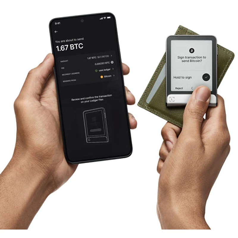 Ledger Flex 2.84" E-Ink Crypto Hardware Wallet USB-C/Bluetooth with Recovery Key - Graphite