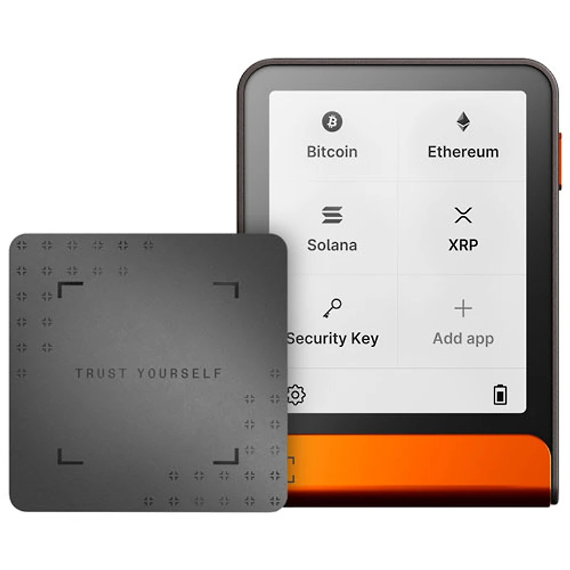 Portefeuille physique de cryptomonnaie à encre électronique 2,84 po USB-C/Bluetooth avec clé de récupération Flex de Ledger - Orange