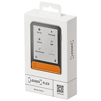 Portefeuille physique de cryptomonnaie à encre électronique 2,84 po USB-C/Bluetooth avec clé de récupération Flex de Ledger - Orange