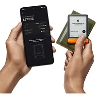 Portefeuille physique de cryptomonnaie à encre électronique 2,84 po USB-C/Bluetooth avec clé de récupération Flex de Ledger - Orange