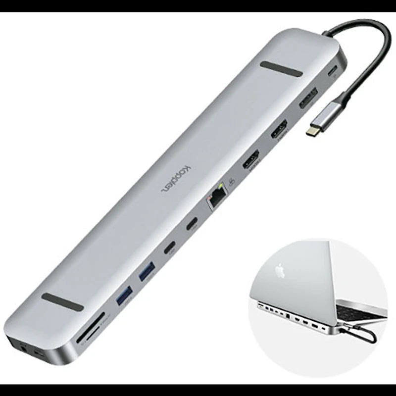 Kopplen 13-in-1 USB-C to Triple Monitor Docking Station (DCK-STN62SGR) - Space Grey