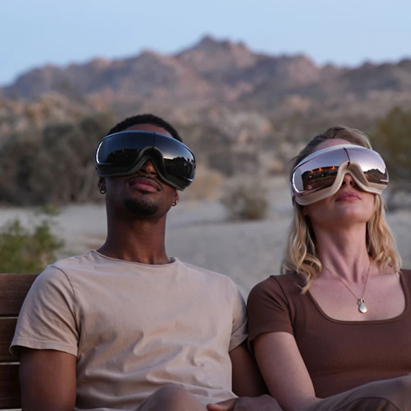 Masque de massage chaud et froid pour les yeux Eyeris 3 de Renpho avec contrôle vocal - Rose doré