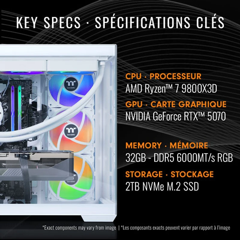 Ordinateur de jeu View de Thermaltake (Ryzen 7 9800X3D d'AMD/RAM 32 Go/SSD 2 To/RTX 5070) - Anglais - Exclusivité Best Buy