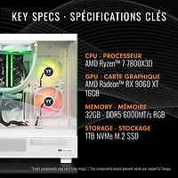 Thermaltake LCGS View Gaming PC (AMD Ryzen 7 7800X3D/32GB RAM/1TB SSD/RX 9060 XT) - Eng - Only at Best Buy