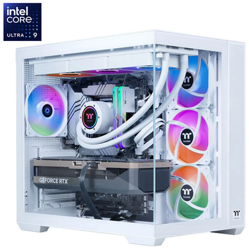 Ordinateur de jeu LCGS View de Thermaltake (Core Ultra 9 285K d'Intel/RAM 32 Go/SSD 2 To/GeForce RTX 5070 Ti) - Anglais