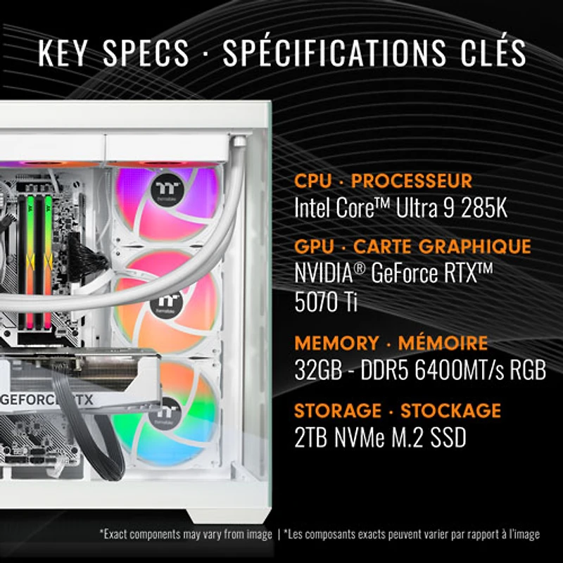 Ordinateur de jeu LCGS View de Thermaltake (Core Ultra 9 285K d'Intel/RAM 32 Go/SSD 2 To/GeForce RTX 5070 Ti) - Anglais - Exclusivité Best Buy