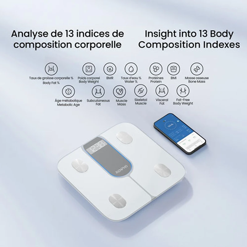 Pèse-personne intelligent Bluetooth Elis 1C de Renpho - Blanc
