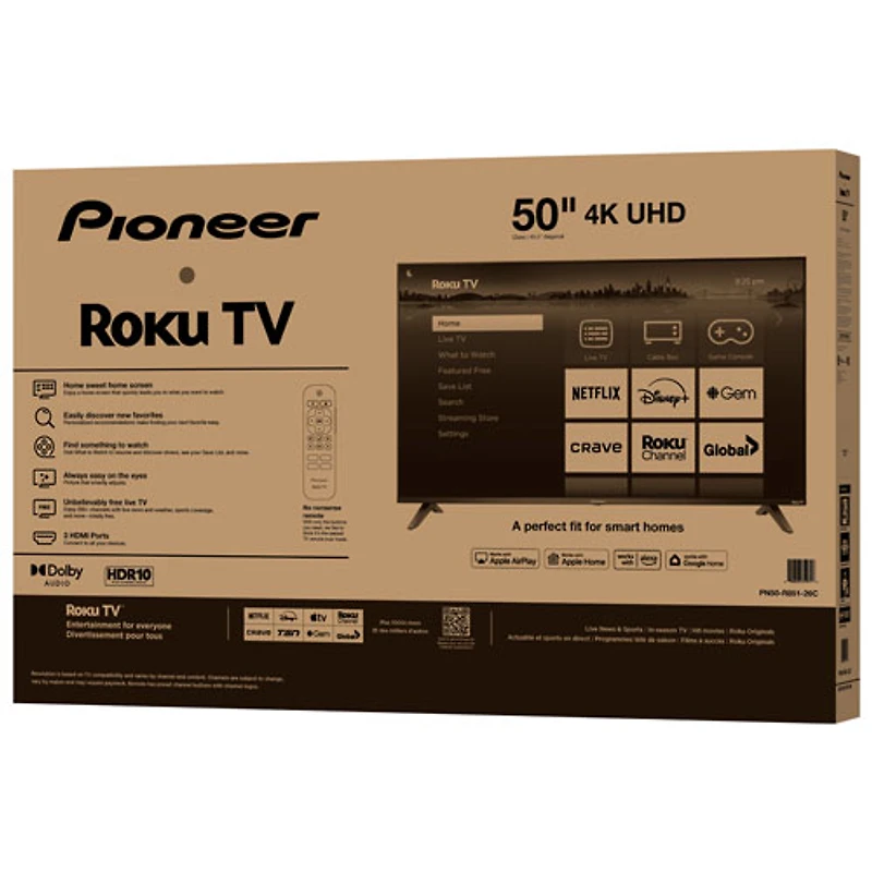 Téléviseur intelligent Roku TV ACL UHD 4K de 50 po série R851 de Pioneer (PN50-R851-26C) - 2025 - Exclusivité Best Buy