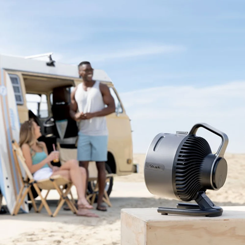 Ventilateur de table portatif à bruine FlexBreeze HydroGo de Shark - 9 po - Gris foncé