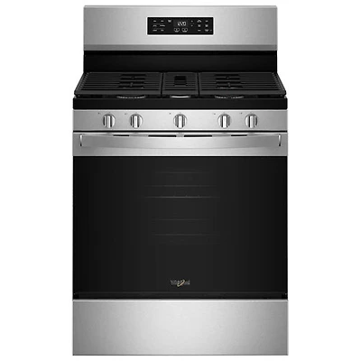 Cuisinière à gaz autonome à 5 brûleurs avec ventilateur à convection et friture à l'air 5 pi³ 30 po de Whirlpool (WFGS4530SZ) - Acier inoxydable