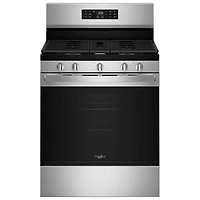 Cuisinière à gaz autonome à 5 brûleurs avec ventilateur à convection et friture à l'air 5 pi³ 30 po de Whirlpool (WFGS4530SZ) - Acier inoxydable