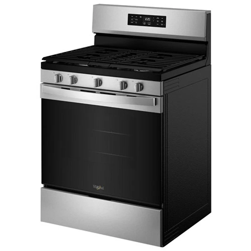 Cuisinière à gaz autonome à 5 brûleurs avec ventilateur à convection et friture à l'air 5 pi³ 30 po de Whirlpool (WFGS4530SZ) - Acier inoxydable
