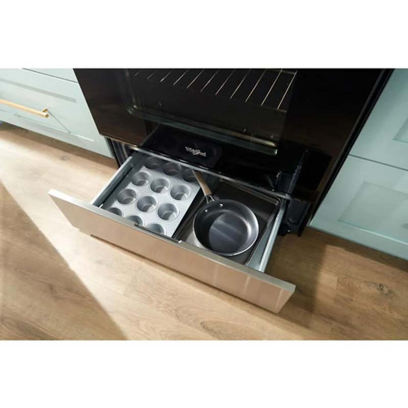 Cuisinière à gaz autonome à 5 brûleurs avec ventilateur à convection et friture à l'air 5 pi³ 30 po de Whirlpool (WFGS4530SZ) - Acier inoxydable