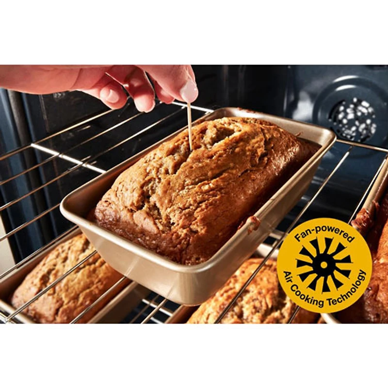 Cuisinière à gaz autonome à 5 brûleurs avec ventilateur à convection et friture à l'air 5 pi³ 30 po de Whirlpool (WFGS4530SZ) - Acier inoxydable