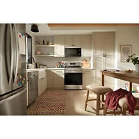 Cuisinière à gaz autonome à 5 brûleurs avec ventilateur à convection et friture à l'air 5 pi³ 30 po de Whirlpool (WFGS4530SZ) - Acier inoxydable