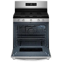 Cuisinière à gaz autonome à 5 brûleurs avec ventilateur à convection et friture à l'air 5 pi³ 30 po de Whirlpool (WFGS4530SZ) - Acier inoxydable
