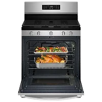 Cuisinière à gaz autonome à 5 brûleurs avec ventilateur à convection et friture à l'air 5 pi³ 30 po de Whirlpool (WFGS4530SZ) - Acier inoxydable