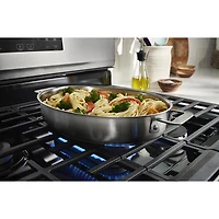 Cuisinière à gaz autonome à 5 brûleurs avec ventilateur à convection et friture à l'air 5 pi³ 30 po de Whirlpool (WFGS4530SZ) - Acier inoxydable