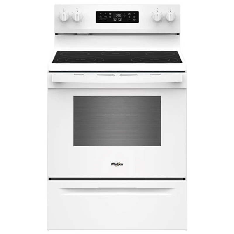 Cuisinière électrique autonome à 5 éléments avec ventilateur à convection et friture à l'air 5,3 pi³ 30 po Whirlpool (YWFES4530SW) - Blanc