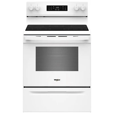Cuisinière électrique autonome à 5 éléments avec ventilateur à convection et friture à l'air 5,3 pi³ 30 po Whirlpool (YWFES4530SW) - Blanc