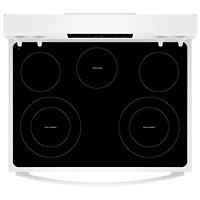 Cuisinière électrique autonome à 5 éléments avec ventilateur à convection et friture à l'air 5,3 pi³ 30 po Whirlpool (YWFES4530SW) - Blanc