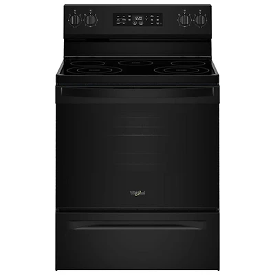 Whirlpool 30" 5.3 Cu. Ft. Fan Convection 5-Element Freestanding Electric Air Fry Range (YWFES4530SB) - Black