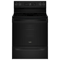 Whirlpool 30" 5.3 Cu. Ft. Fan Convection 5-Element Freestanding Electric Air Fry Range (YWFES4530SB) - Black
