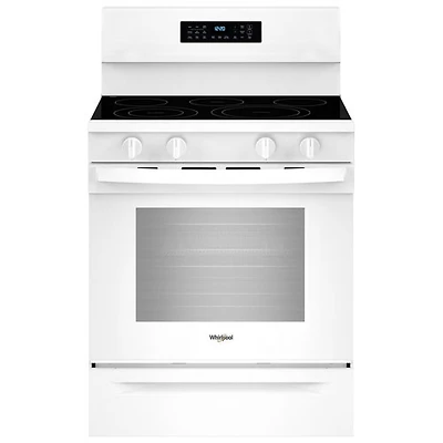 Cuisinière électrique autonome à 5 éléments avec convection véritable et friture à l'air 5,3 pi³ 30 po de Whirlpool (YWFES7030SW) - Blanc