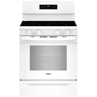 Cuisinière électrique autonome à 5 éléments avec convection véritable et friture à l'air 5,3 pi³ 30 po de Whirlpool (YWFES7030SW) - Blanc