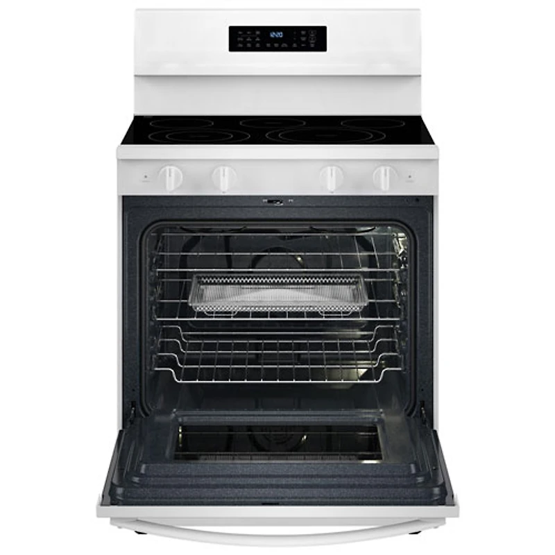 Cuisinière électrique autonome à 5 éléments avec convection véritable et friture à l'air 5,3 pi³ 30 po de Whirlpool (YWFES7030SW) - Blanc