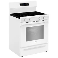 Cuisinière électrique autonome à 5 éléments avec convection véritable et friture à l'air 5,3 pi³ 30 po de Whirlpool (YWFES7030SW) - Blanc