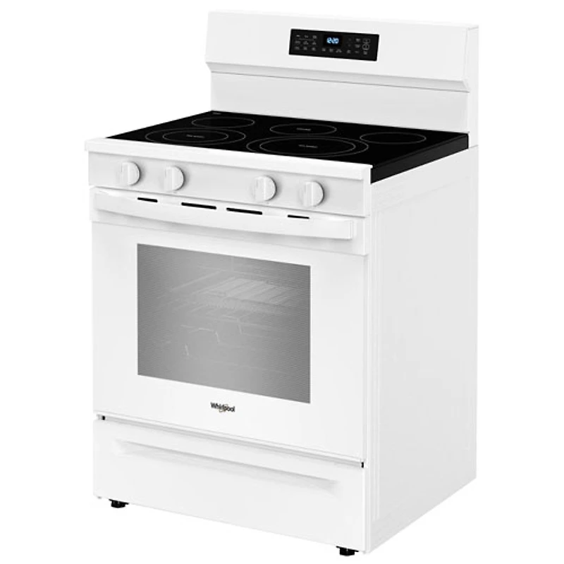 Cuisinière électrique autonome à 5 éléments avec convection véritable et friture à l'air 5,3 pi³ 30 po de Whirlpool (YWFES7030SW) - Blanc