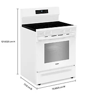 Cuisinière électrique autonome à 5 éléments avec convection véritable et friture à l'air 5,3 pi³ 30 po de Whirlpool (YWFES7030SW) - Blanc