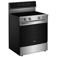 Whirlpool 30" 5.3 Cu. Ft. True Convection 5-Element Freestanding Electric Air Fry Range (YWFES7030SZ) - SS