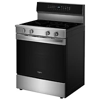 Whirlpool 30" 5.3 Cu. Ft. True Convection 5-Element Freestanding Electric Air Fry Range (YWFES7030SZ) - SS