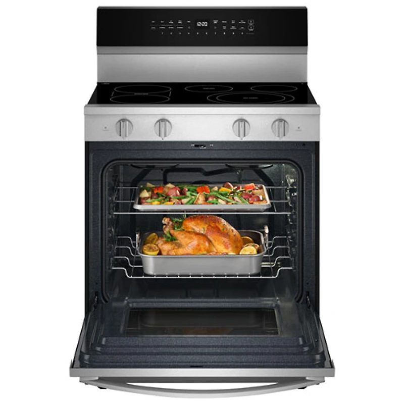 Whirlpool 30" 5.3 Cu. Ft. True Convection 5-Element Freestanding Electric Air Fry Range (YWFES7030SZ) - SS