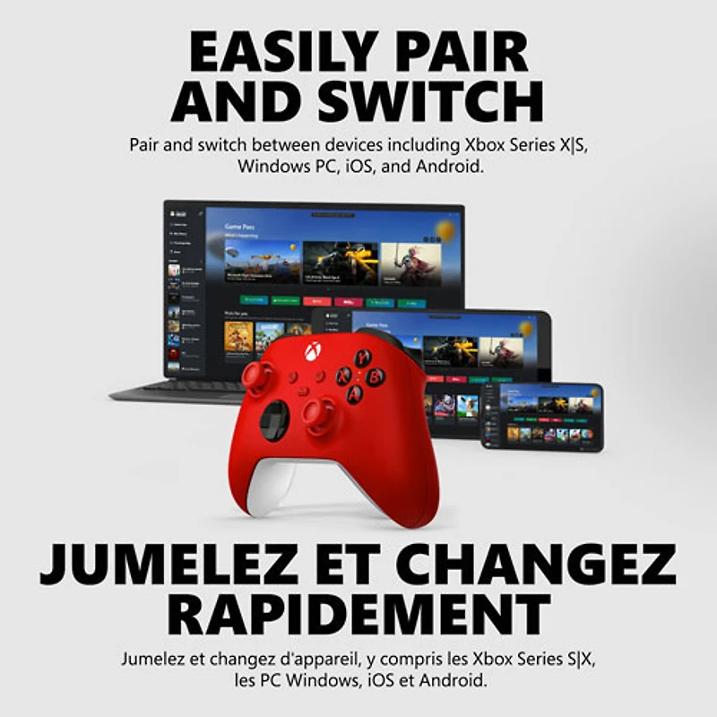 Manette sans fil de Xbox pour Xbox Series X|S/Xbox One - Rouge pulsé