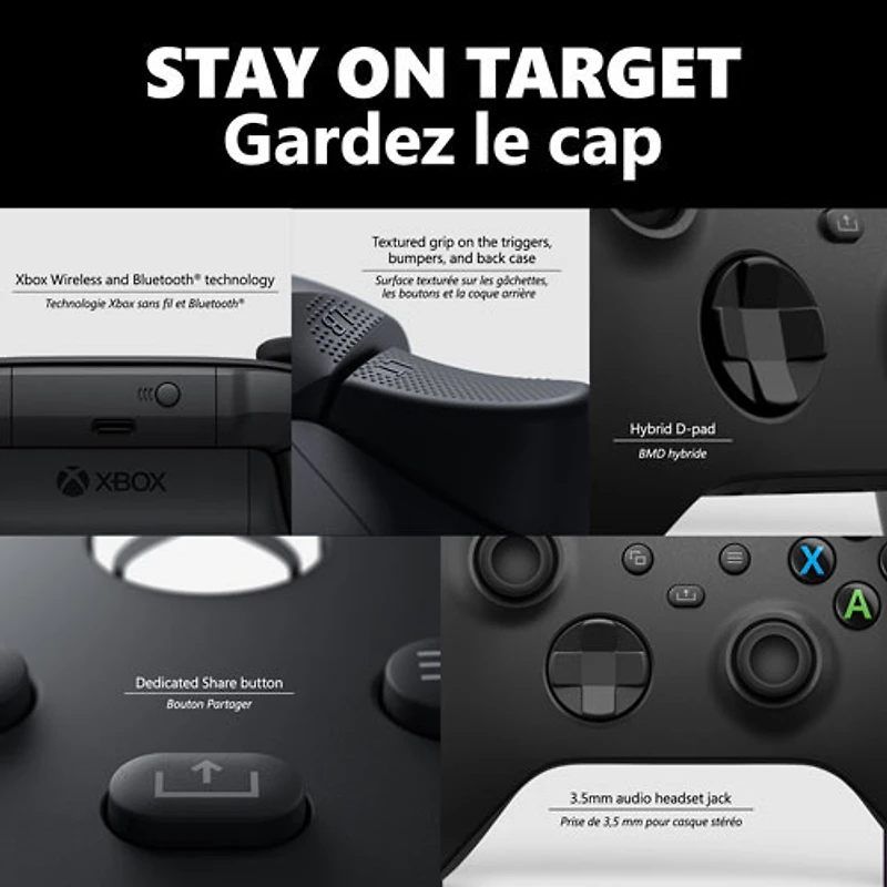 Manette sans fil de Xbox pour Xbox Series X|S/Xbox One - Noir carbone