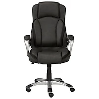 Fauteuil de bureau ergonomique à dossier haut en tissu Margot de Brassex - Gris