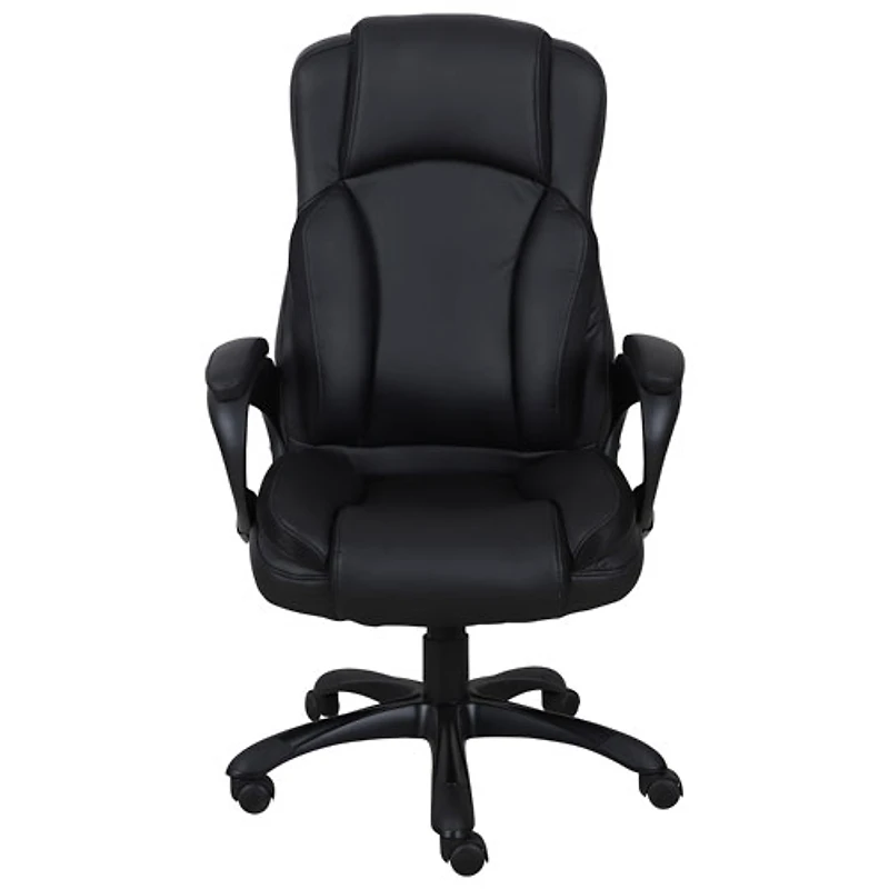 Fauteuil de bureau ergonomique à dossier haut en tissu James de Brassex - Noir