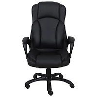 Fauteuil de bureau ergonomique à dossier haut en tissu James de Brassex - Noir