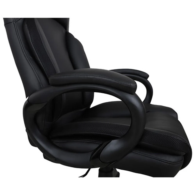Fauteuil de bureau ergonomique à dossier haut en tissu James de Brassex - Noir