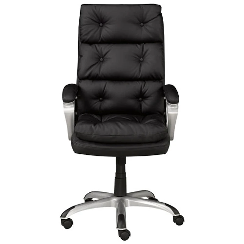 Fauteuil de bureau ergonomique à dossier haut en tissu Elita de Brassex - Noir