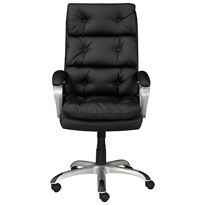 Fauteuil de bureau ergonomique à dossier haut en tissu Elita de Brassex - Noir