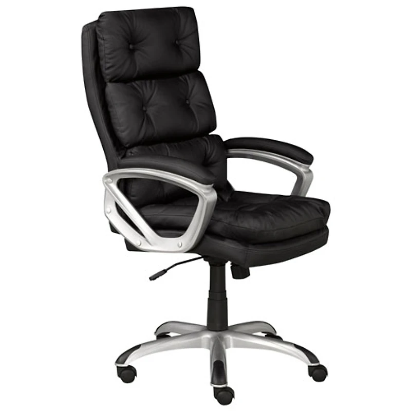 Fauteuil de bureau ergonomique à dossier haut en tissu Elita de Brassex - Noir