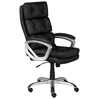Fauteuil de bureau ergonomique à dossier haut en tissu Elita de Brassex - Noir