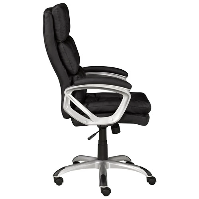 Fauteuil de bureau ergonomique à dossier haut en tissu Elita de Brassex - Noir