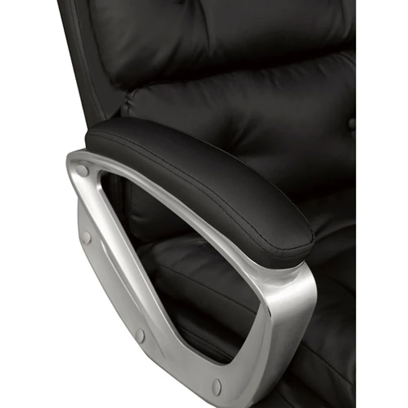 Fauteuil de bureau ergonomique à dossier haut en tissu Elita de Brassex - Noir